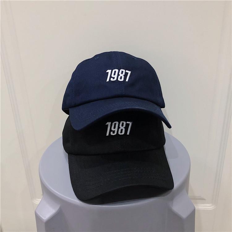 Trendy Summer Unisex Baseball Cap With 1987 Embroidery Adjustable Breathable Protection Sun