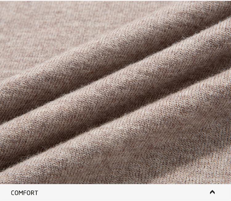 Puyuan 100% Wool Men's Half-Zip Sweater - Thick, Warm, Lightweight, and Luxurious Long-Sleeve Design