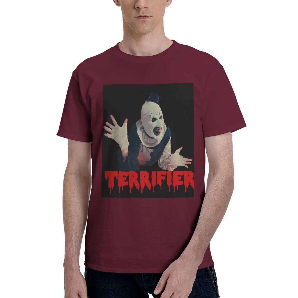 Halloween Movie Terrifier Horror Clown  100 Cotton TShirt Mens Oversized T Shirts Men ONeck Short Sleeve S6XL