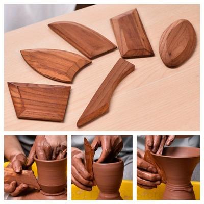 1PC Pottery Art Toon Wood Scraper Cutter Multi-Spec DIY Sculpture Ceramic Clay Auxiliary Clay Trimming Sculpture Shaping Tools