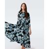 Summer Fashion Casual Floral Print Elastic Waist Dress for Women European & American Crossborder Independent Station