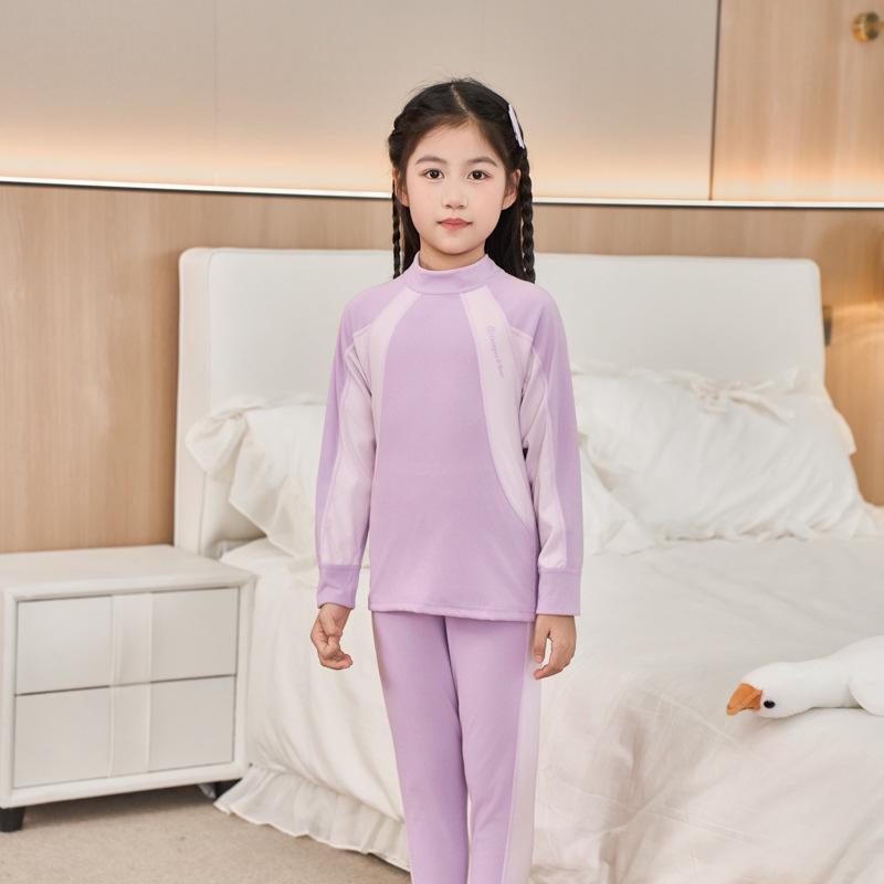 

Детский теплый двухсторонний начесовый комплект термобелья - осенне-зимняя базовая пижама для мальчиков и девочек 140cm