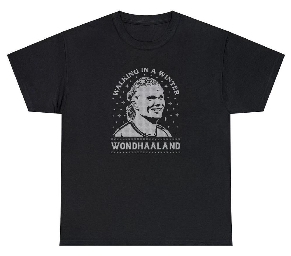 Walking In A Winter Wonder Haaland T Shirt Funny Unisex City Football Soccer Tee S