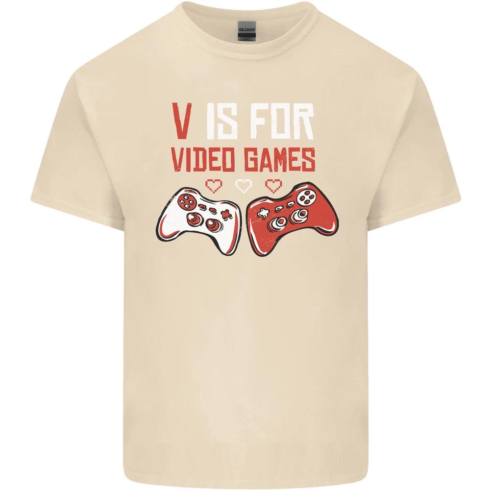 V is For Video Games Funny Gaming Gamer Unisexs Light Cotton TShirt S