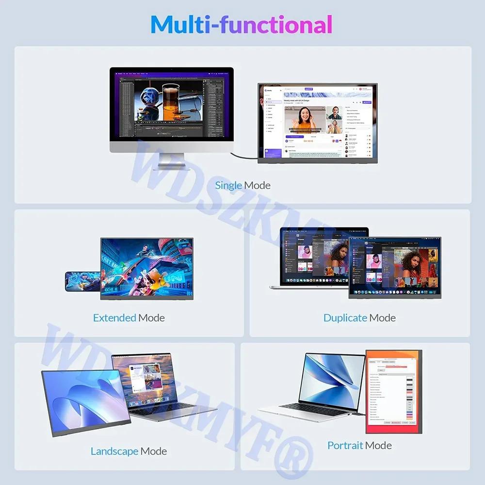 144HZ/60HZ 15,6palcový přenosný monitor 1080P 16:9 Sekundární displej pro mobilní telefon PC Loptop XBox PS4 / 5 Switch Rozšíření