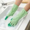 Dish Scrubbing Gloves for Home 2PCS PVC Dishwashing Gloves, Reusable Oil Resistant Cleaning Extended Flexible Waterproof Cuffs Kitchen And Household