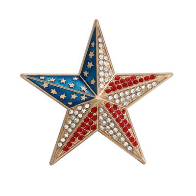 European and American Flag Five Pointed Star Brooch, Niche Design Sense, Star Brooch, Shirt Jacket Collar Pin Accessory, New Chest Flower