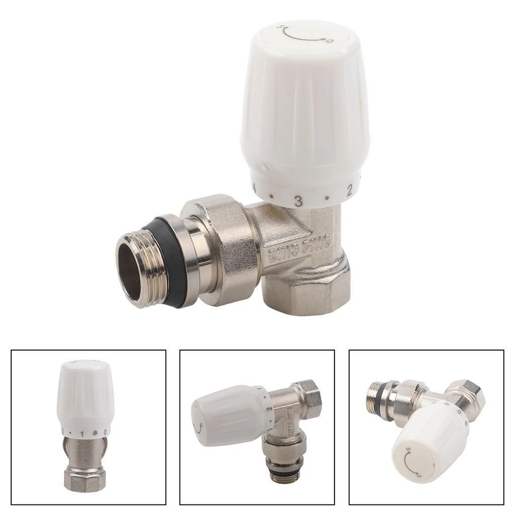 Manual Angle Temperature Control Valve 1/2 Inch Brass Radiator Regulating Valve For Home Heating System Precise Flow Adjustment