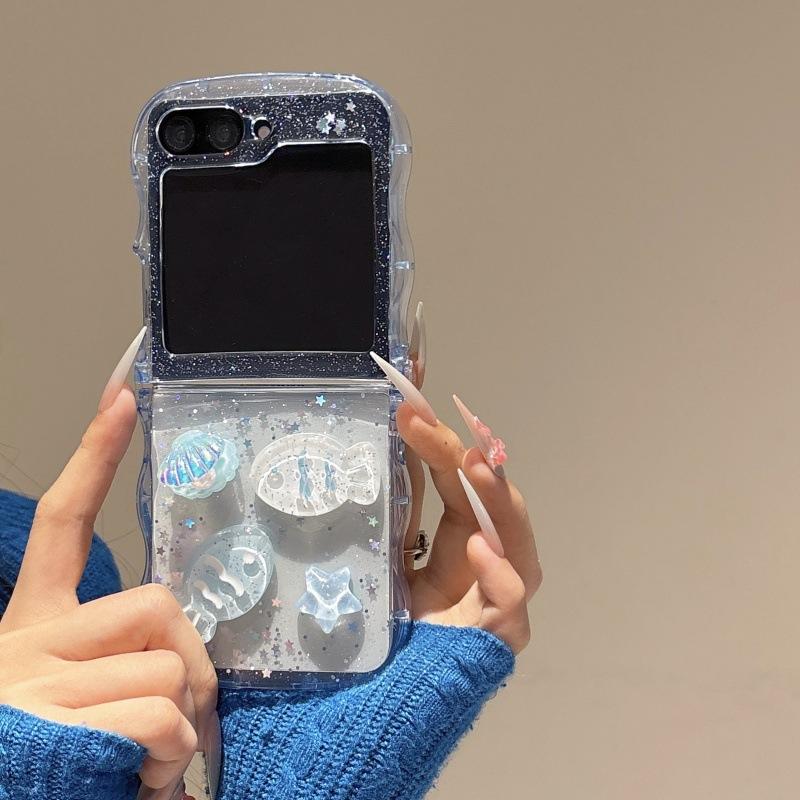 

Three dimensional Folding Mobile Phone Case Suitable for Samsung Z Flip6 Case Z Flip5 Transparent Protective Case Flip4 Shell Samsung Z Flip3