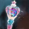 Led Light Up Crown  Wand  Toy, With Crystal Ball Handle Electric Luminous Music Rotating Flashing