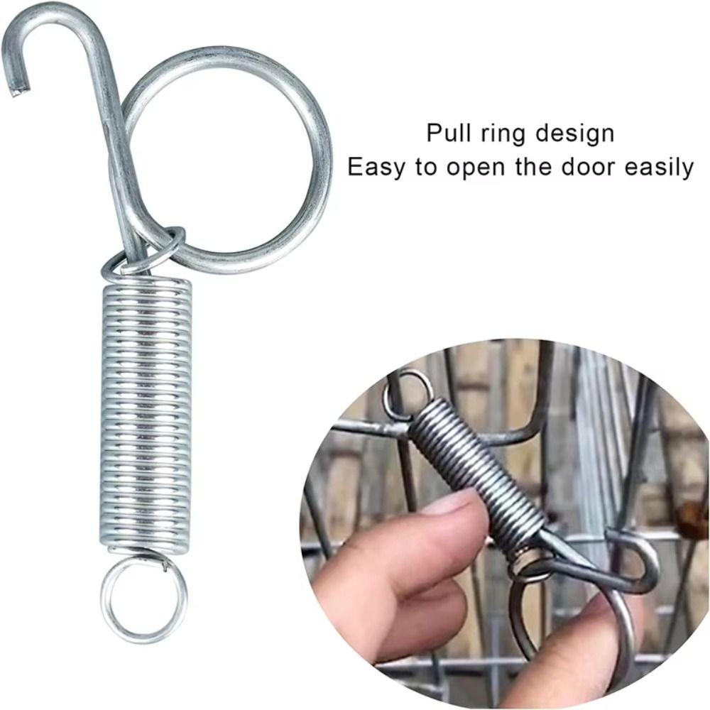 Durable Metal Spring Lock Telescopic Spring Tension Spring Metal Spring Lock Extension Spring With Hook Cage Lock Rabbit Cages S-100 Pieces