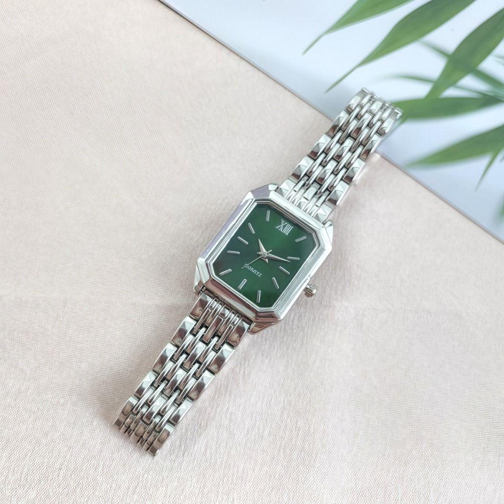 Square Dial Women Quartz Watch Slim Strap Rhinestone Watch Rhinestone Quartz Watch  Festival Gift