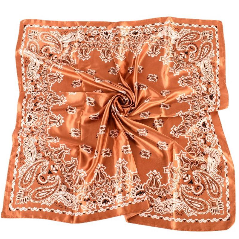 2025 Luxury Design Print Silk Square Scarf Women Soft Satin Horse Hairband Neckerchief Office Hijab Headband Foulard Bag Ribbons