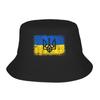 Couple Ukraine Ukrainian Flag Bucket Hat  Soft Fold FisherUnisex Hats Spring Fashion Vacation Caps Hawaii Custom DIY Sun Hat