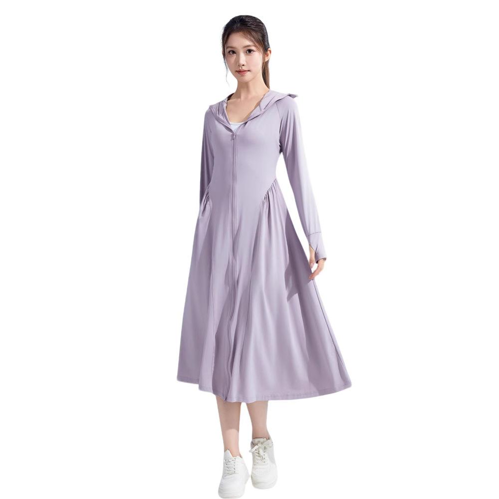 

Women’s Cooling Sun Protection Dress UV Protection Lightweight Breathable Outdoor Full Coverage Sunscreen Dress M фиолетовый