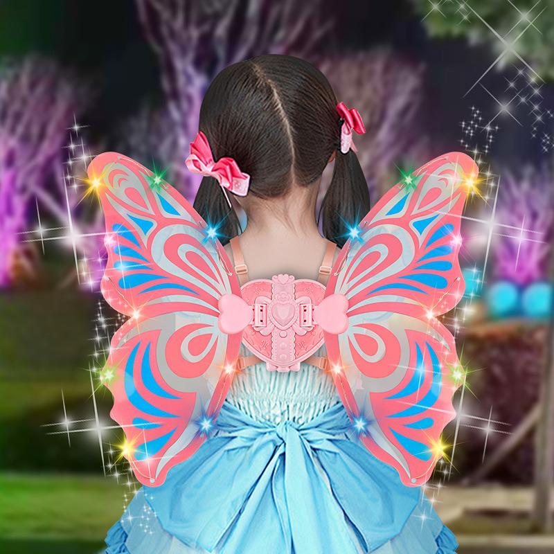 Светящиеся детские электрические крылья бабочки с музыкой - Игрушка для уличного ночного украшения феи