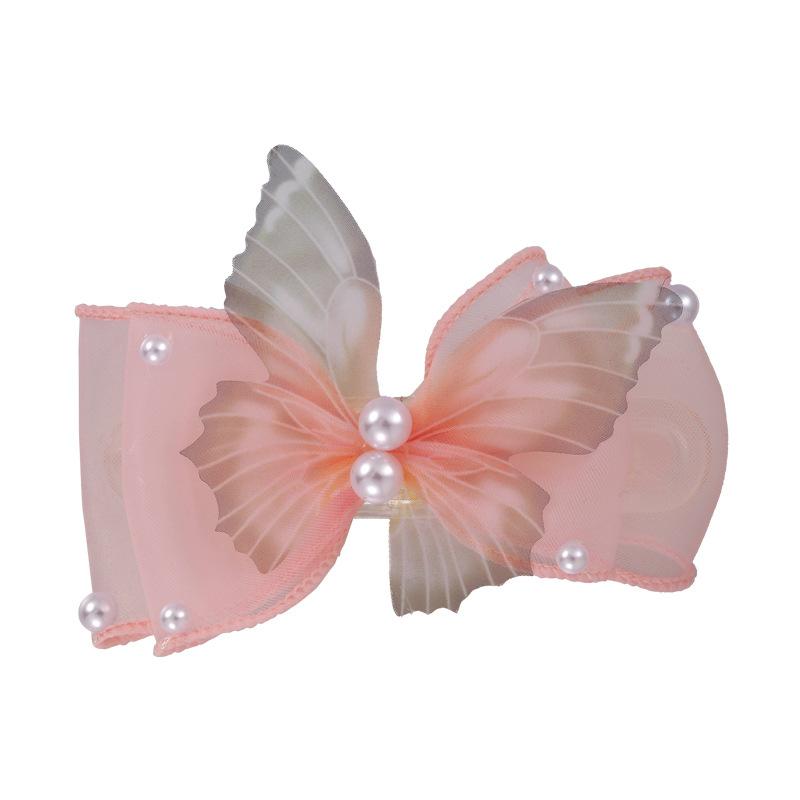 New Beautiful Butterfly Pearl Hair Claw One Word Clips For Woman Girl Elegant Ponytail Hairpin Barrette Hair Accessory Gift