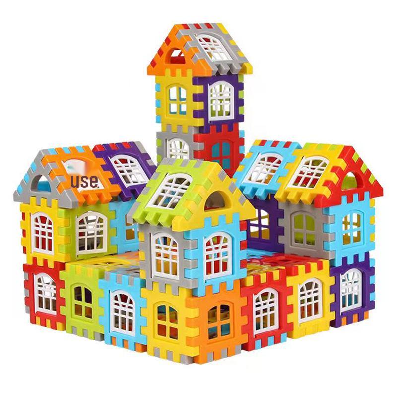 Grand Ensemble de Blocs de Construction Emboîtables pour Enfants de 3 à 6 Ans - Jouet Éducatif en Plastique pour l'Assemblage de Maison