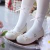2025 new French retro white round head bow flat-soled single shoes women's spring one-pedal soft-soled beanie shoes