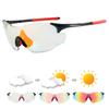 White Frame Photosensitive Color Changing Cycling Glasses Day & Night Universal Outdoor Bicycle Hiking Goggles UV Protection Men & Women Leisure