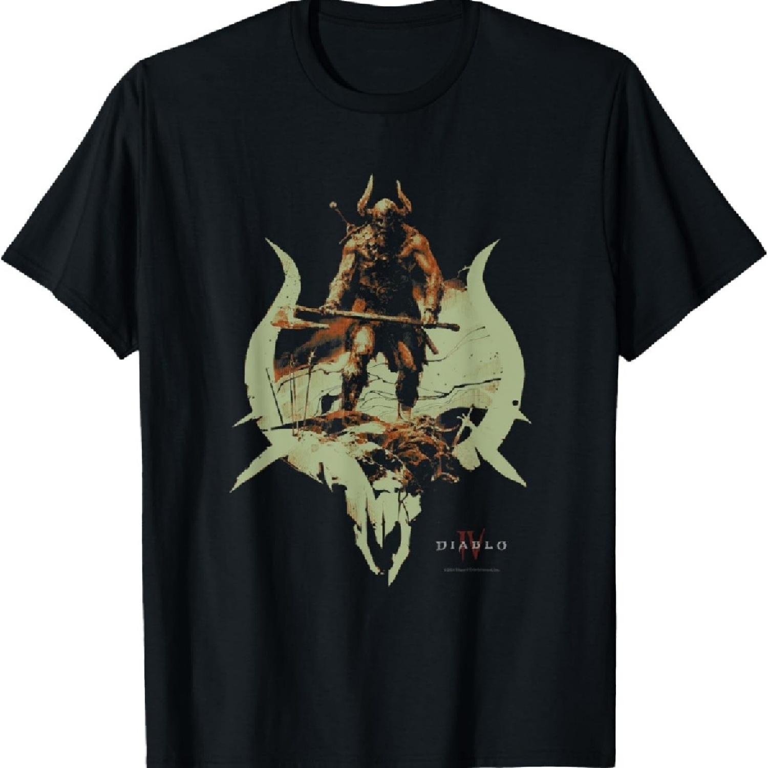 

IV Barbarian Badge Distressed Yellow Logo T-Shirt XXXXXL чёрный