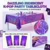 3 Pack Purple Plastic Tablecloths, Disposable Rectangular Table Cover for Theme Halloween Birthday Party Decorations