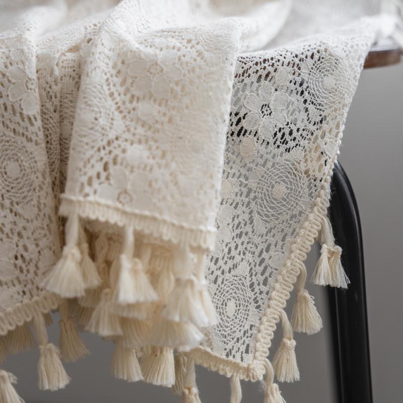 

Скандинавський бежевий геометричний квітковий мереживний тюль для вітальні та спальні 150W x 200CM