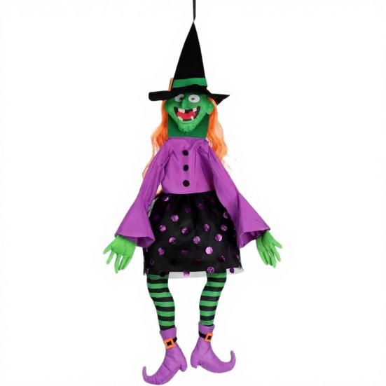 Halloween Hanging Witch Decoration Spooky Flying Witch Outdoor Decor for Haunted House