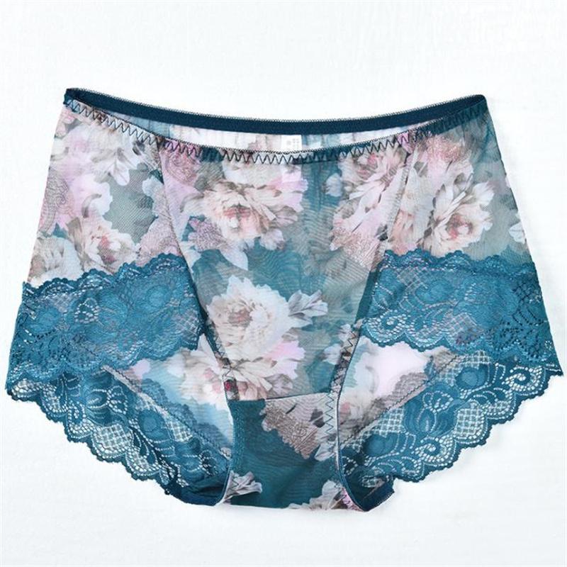 110kg Plus Size Sexy Panty Briefs Lace Panties Women Underwear Middle Waist Pant Lingerie Fit for Big Hips