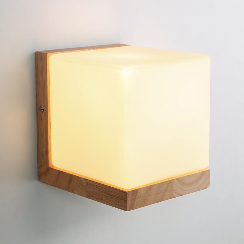 Japanese Minimalist Wooden Wall Lamp for Bedroom, Living Room, or Staircase