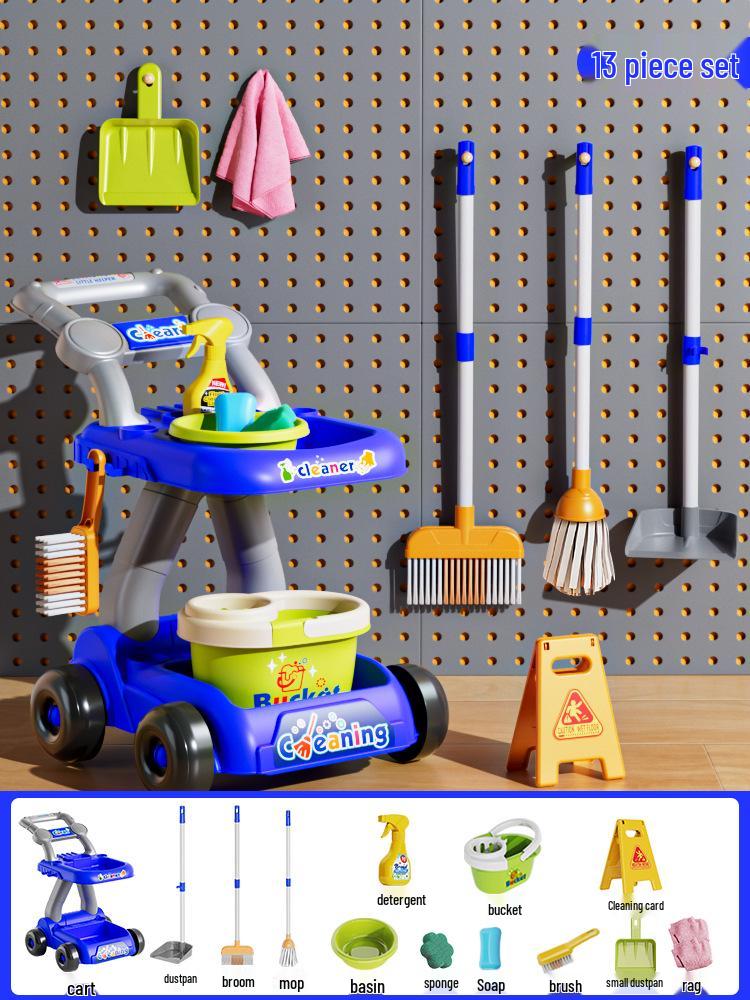 Children's Cleaning Trolley Play Set for Ages 3-6