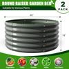 6-Packs 4ft x 18 Tall Round Galvanized Raised Garden Beds Outdoor for Planting Vegetables Flowers Herb Quartz Grey