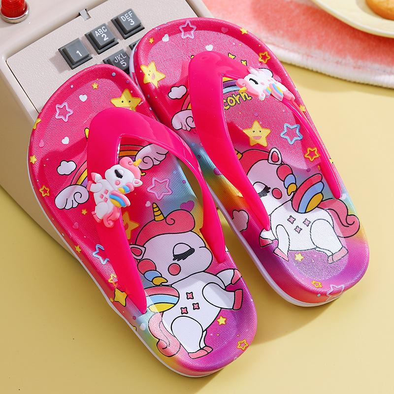 Kids Sandals Girls 2026 Summer Slipper New Cartoon Cute Girls Flip Flops Comfortable Non-Slip Beach Slipper