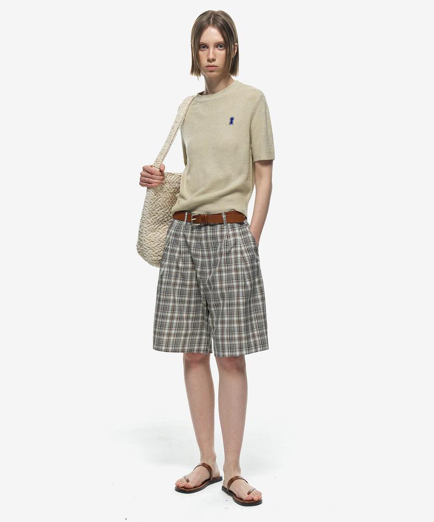 Sekeonmonollogeu Keyhole Boucle Round Short Sleeve Knit [6 Color]_Sekt009 (B Type)