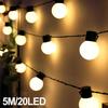 10M Outdoor Solar G40 Bulb LED String Lights Waterproof Solar Lights Decor For Courtyards Pavilions Gardens Streets Holidays