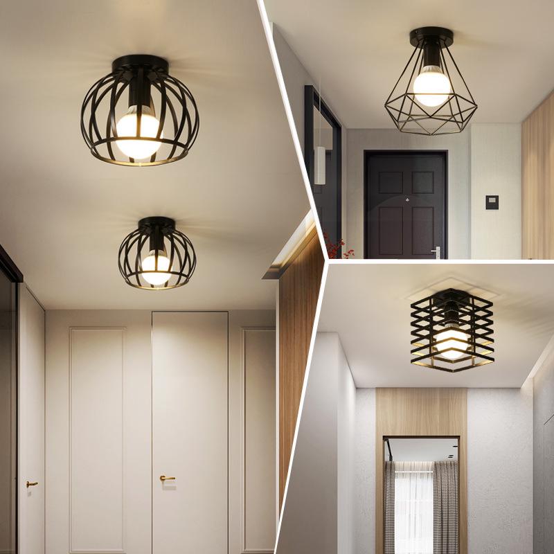 Modern Minimalist Ceiling Light for Foyer, Hallway, Corridor, Balcony, and Bedroom - Wrought Iron Design