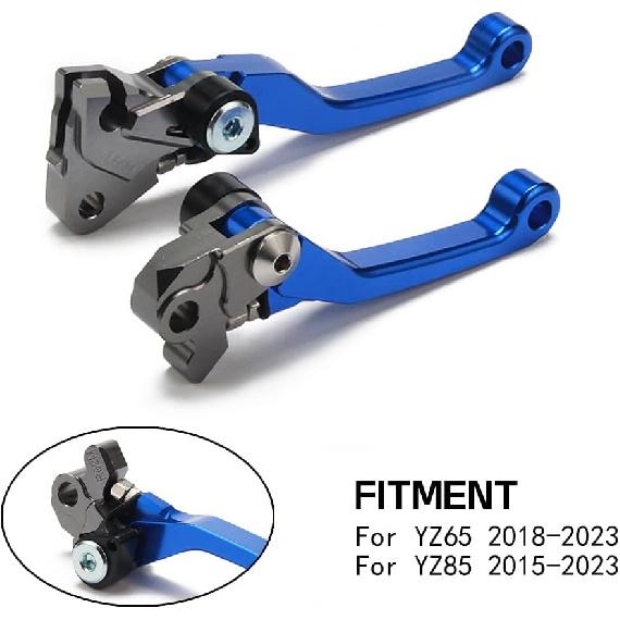 JFG RACING Dirt Bike Brake Clutch Levers Foldable for YZ85 2015-2023, YZ65 2018-2023 Pit Bike Motorcycle, Blue