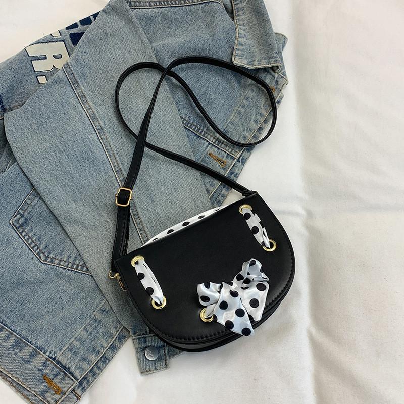 Trendy Pu Leather Saddle Bag For Women Stylish Casual Shoulder Handbag With Interior Pocket чёрный