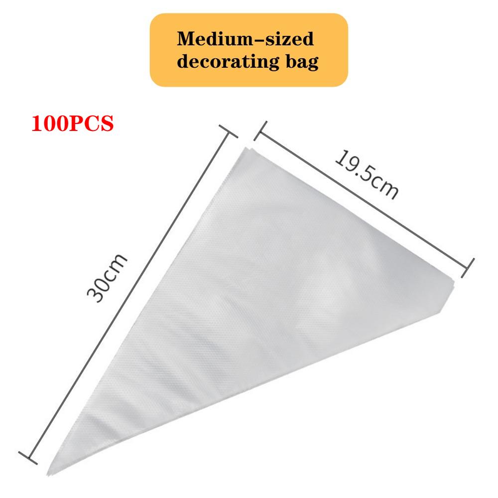 

100Pcs Disposable PO Cream Piping Bags with Tips, Medium Size, for Cake Decorating, Baking Supplies, Pastry Bag Kit cupcake