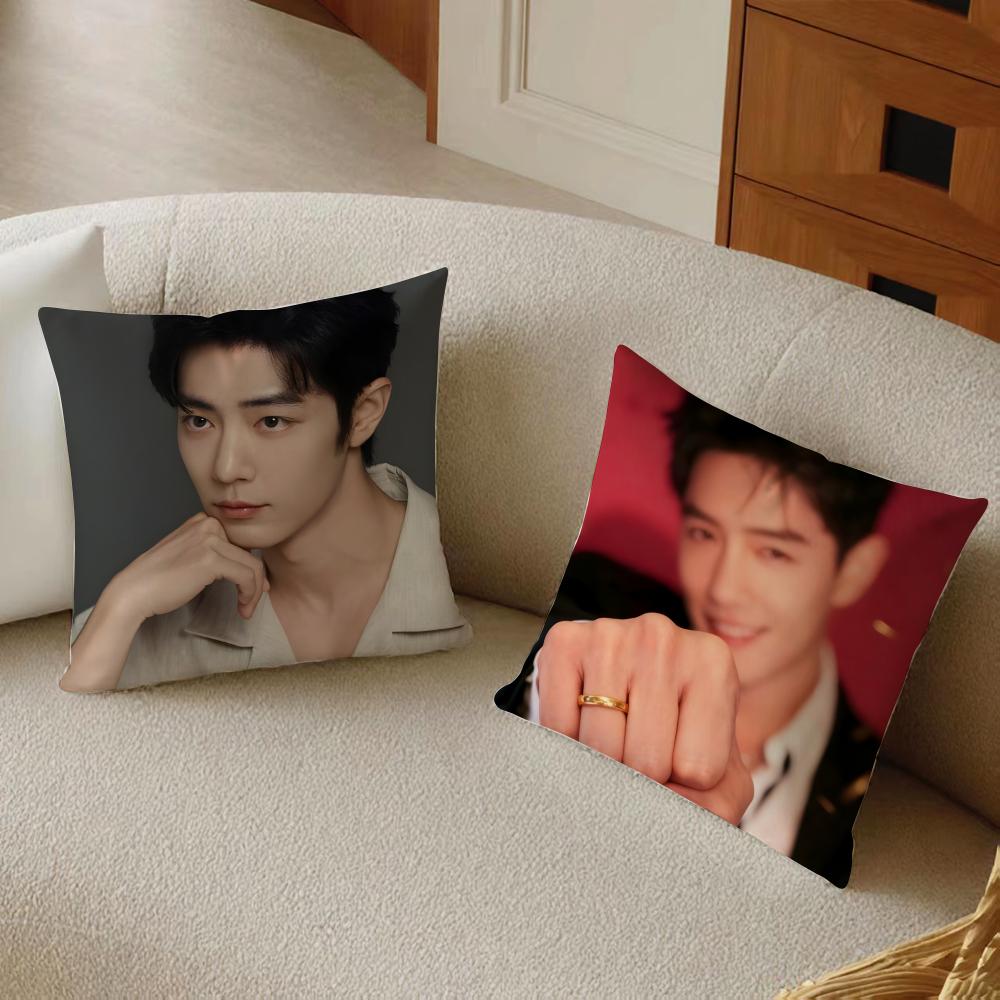 S-Sean Xiao Idol Fan Exclusive Cushion Cover Pillowcase Anti-Dustmite Living Room Sofa Decor Cushion Room