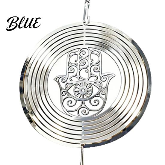 Rotating Garden Sculpture Hand Devil Wind for Spinner Bird Deterrent Outside Hamsa Eye 3D Spinner Stainless Steel Reflective Scare