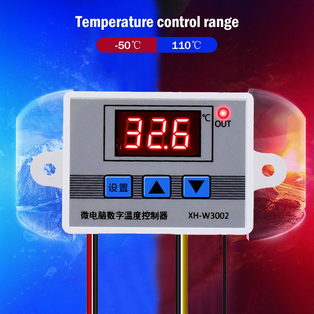 Digital LED Microcomputer Temperature Controller 12V 24V 110-220V Thermostat Sensor Heating Cooling Thermostat