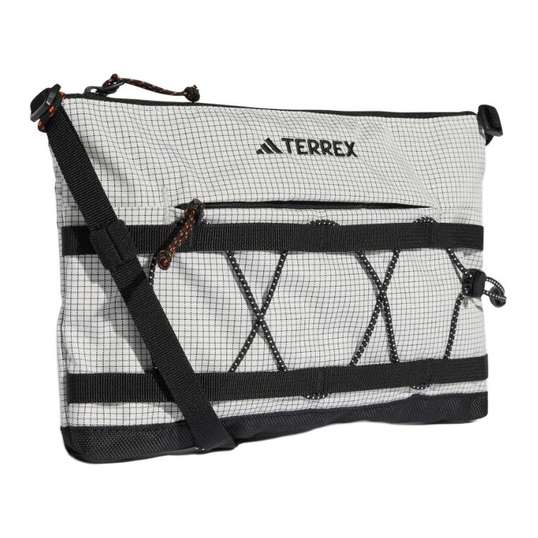 New Adidas Fabric Crossbody Bag Shoulder Bag Unisex Symbol Gray & Black JD3432