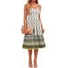 Sleeveless Adjustable Strap Dress with Pockets Casual Floral Print Midi Length Summer Dress for Women