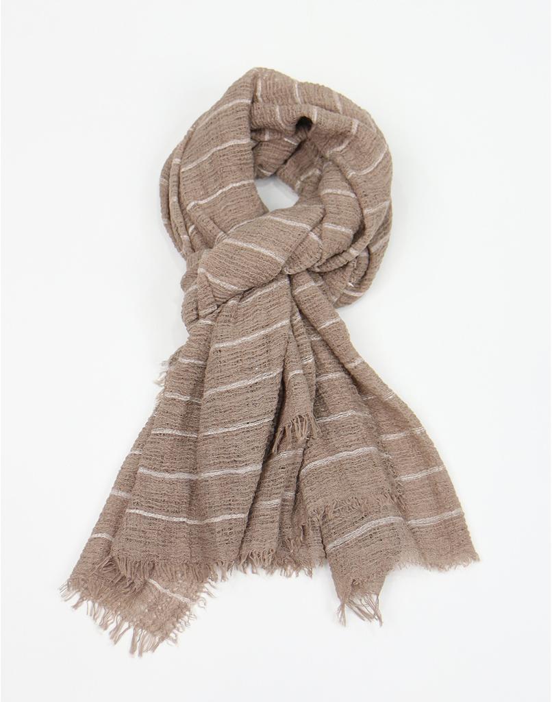 IKALOOK Striped Linen Soft Muffler Mu106