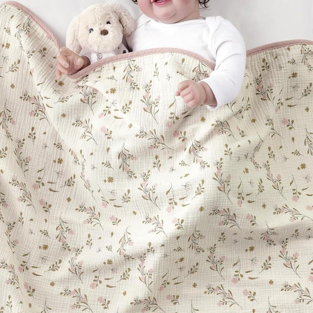 4 Layer Stroller Blanket Cotton Swaddle Wrap High Quality Baby Swaddle Blanket Nursery
