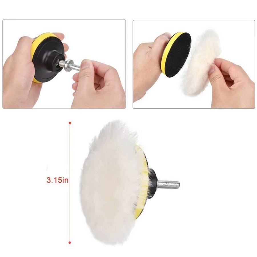 31Pcs Sponge Polishing Waxing Buffing Pad Kit Compound Auto Car W/ Drill Adapter