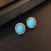 Oval Shape Stud Earrings Palace Style Oval Earrings Versatile Drop Dangle Earrings  Daily Wear