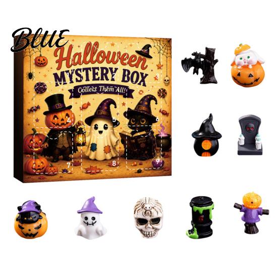 Collectibles for Sand Table Landscaping Halloween Advent Calendar with 9 Mini Resin Figures Day Spooky Countdown Miniature Horror Theme Ornaments To