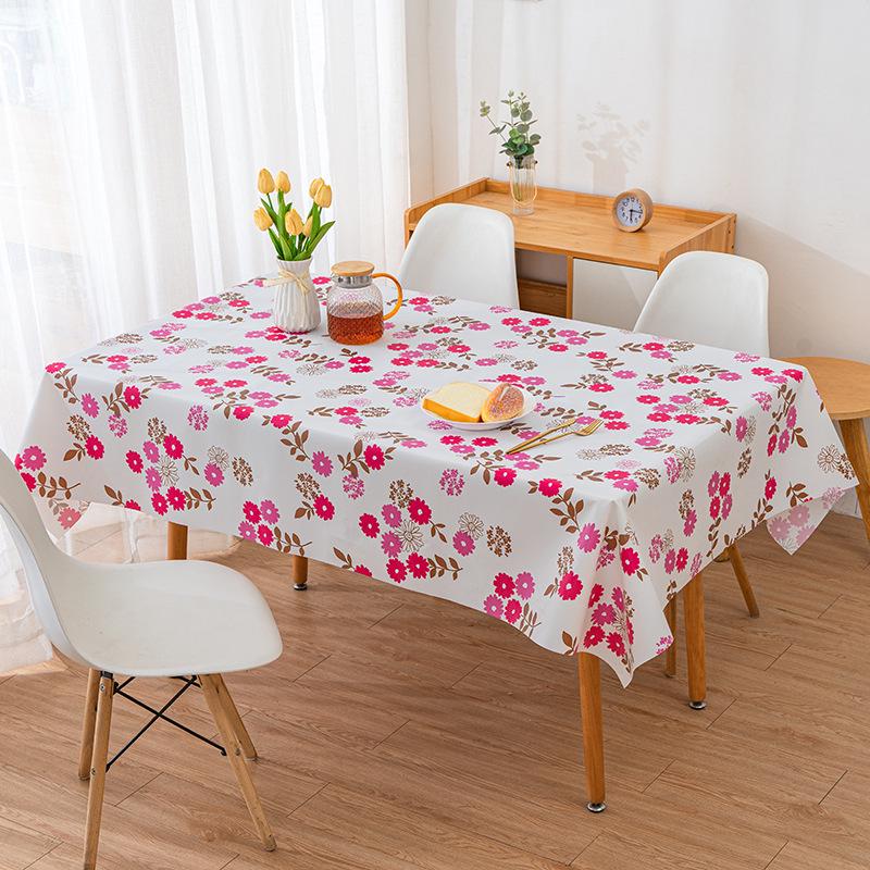 Eco-Friendly PVC Tablecloth: Waterproof, Heat-Resistant, and Oil-Proof Dining and Coffee Table Cover.